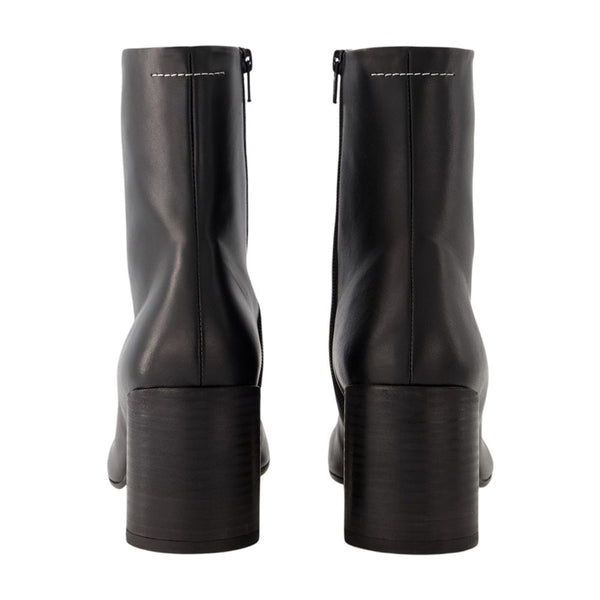 MM6 Maison Margiela Lambskin ankle boot in black
