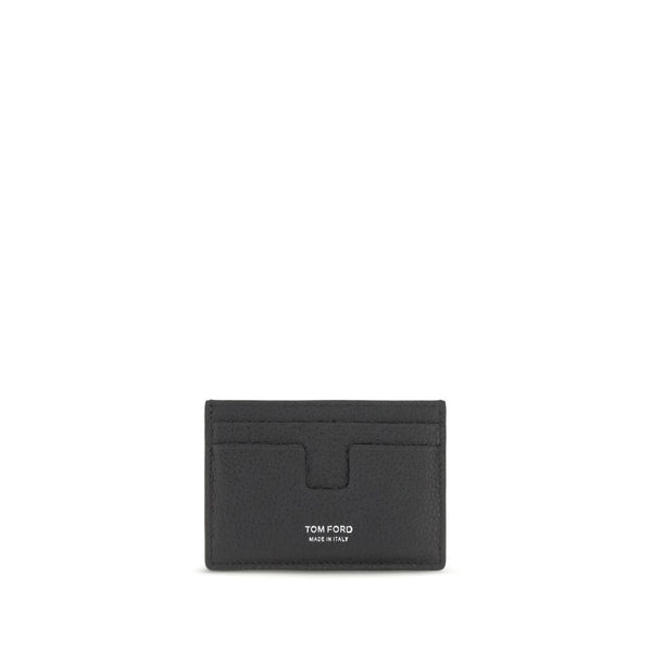 Tom Ford 100% Calf Leather Bos Taurus card case in black