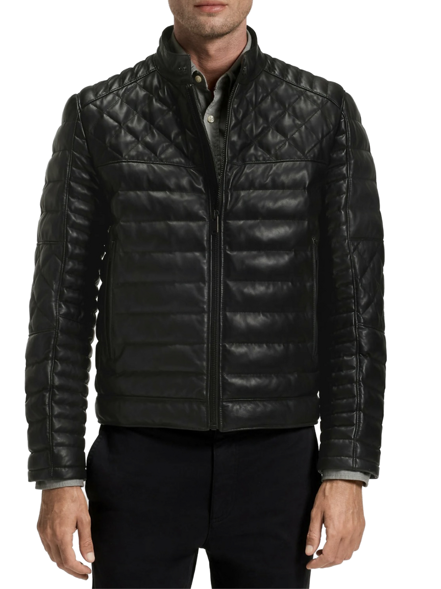 Hugo Boss 100% Lamb Leather jacket in black