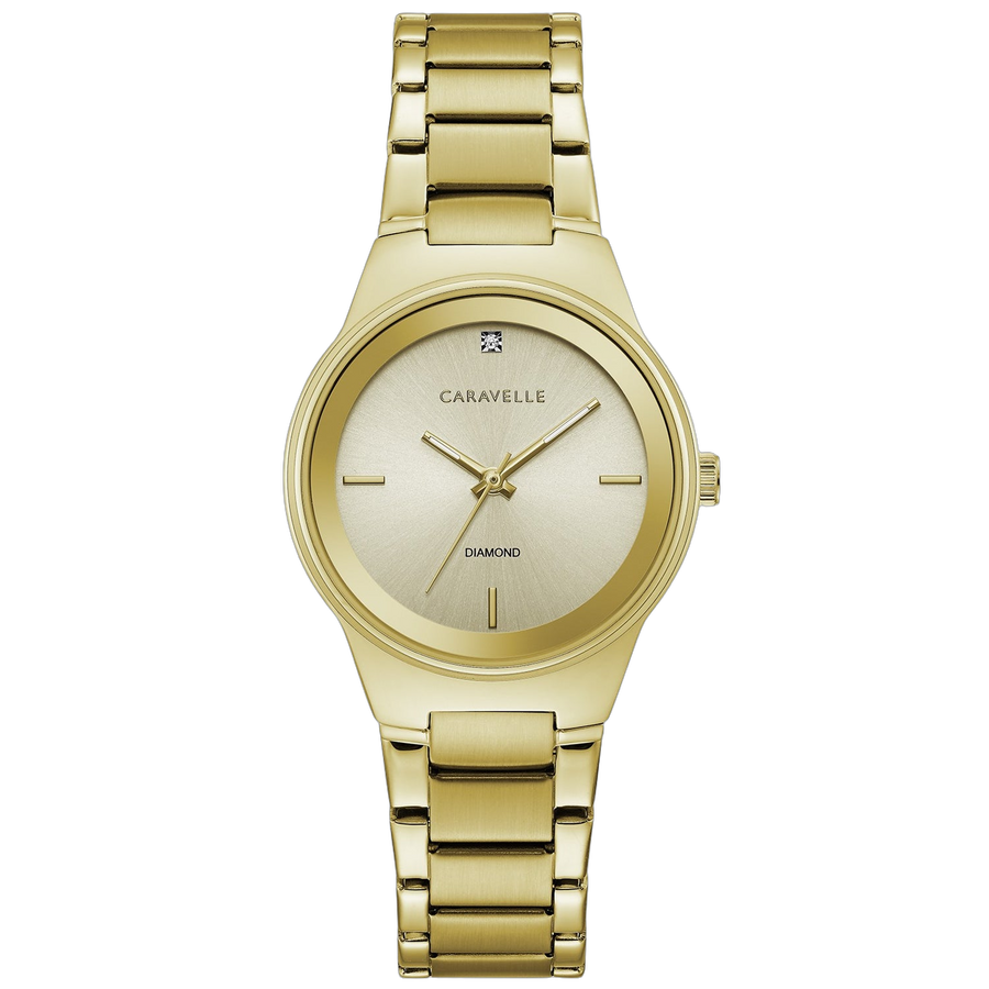Caravelle Stainless steel case watch in gold