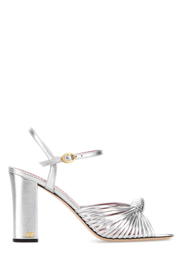 Valentino Garavani Annet Exterior: 100% Leather sandal in silver