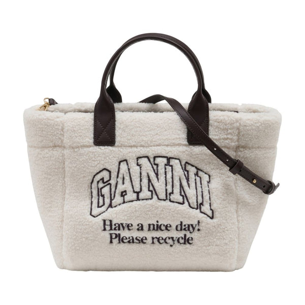 Ganni Synthetic tote bag in white