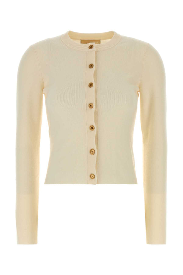 Michael By Michael Kors Crew Merino cardigan in beige