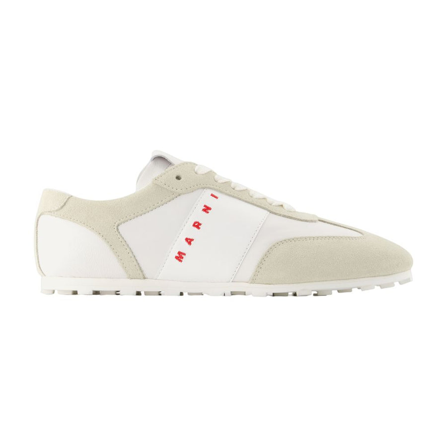 Marni lambskin sneaker in white