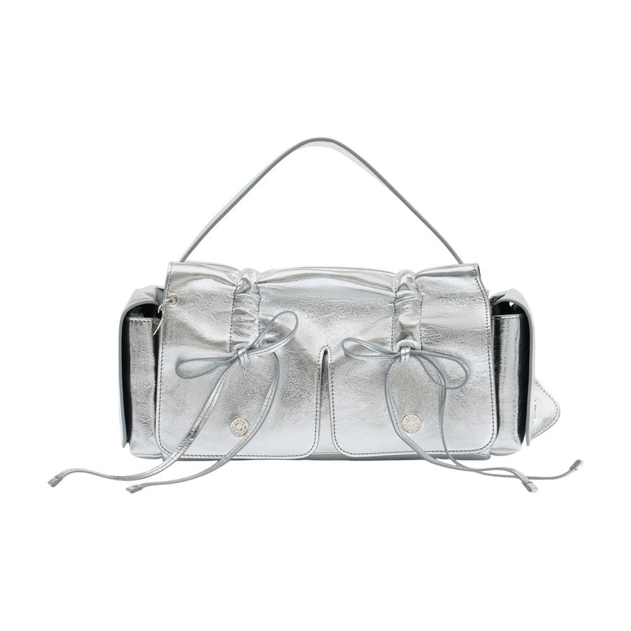 Acne Studios Calfskin shoulder bag in silver