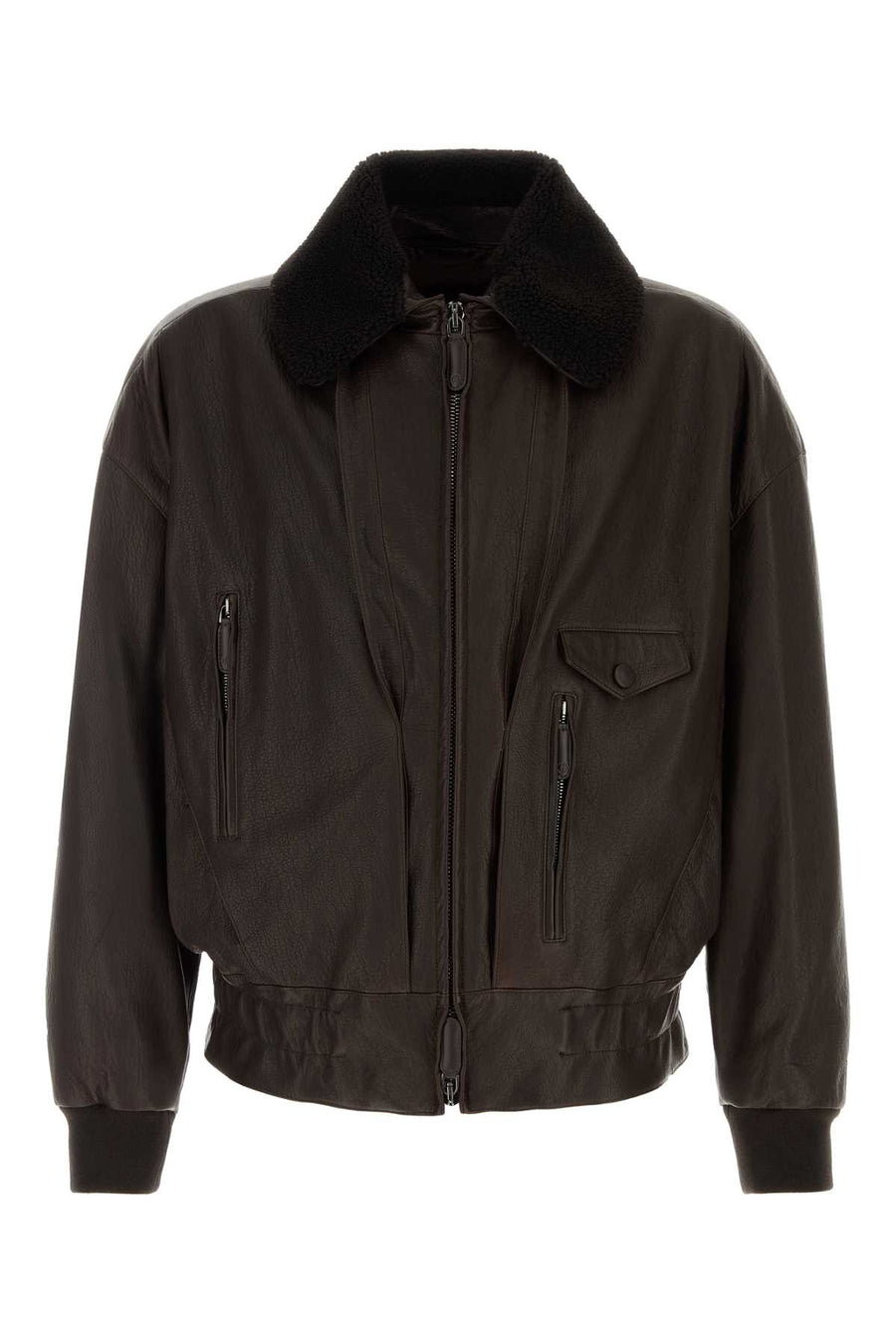 Dark Brown Leather Jacket Meteorite Giacche E Gilet