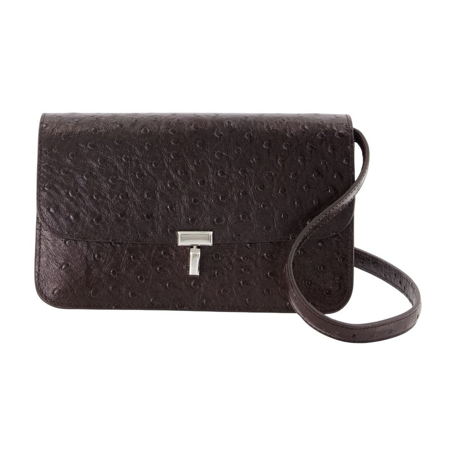 T-Lock Ostrich Crossbody - Toteme Leather Burgundy Calfskin Bags / Crossbodies