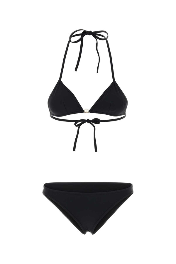 Black Stretch Nylon Bikini Completi