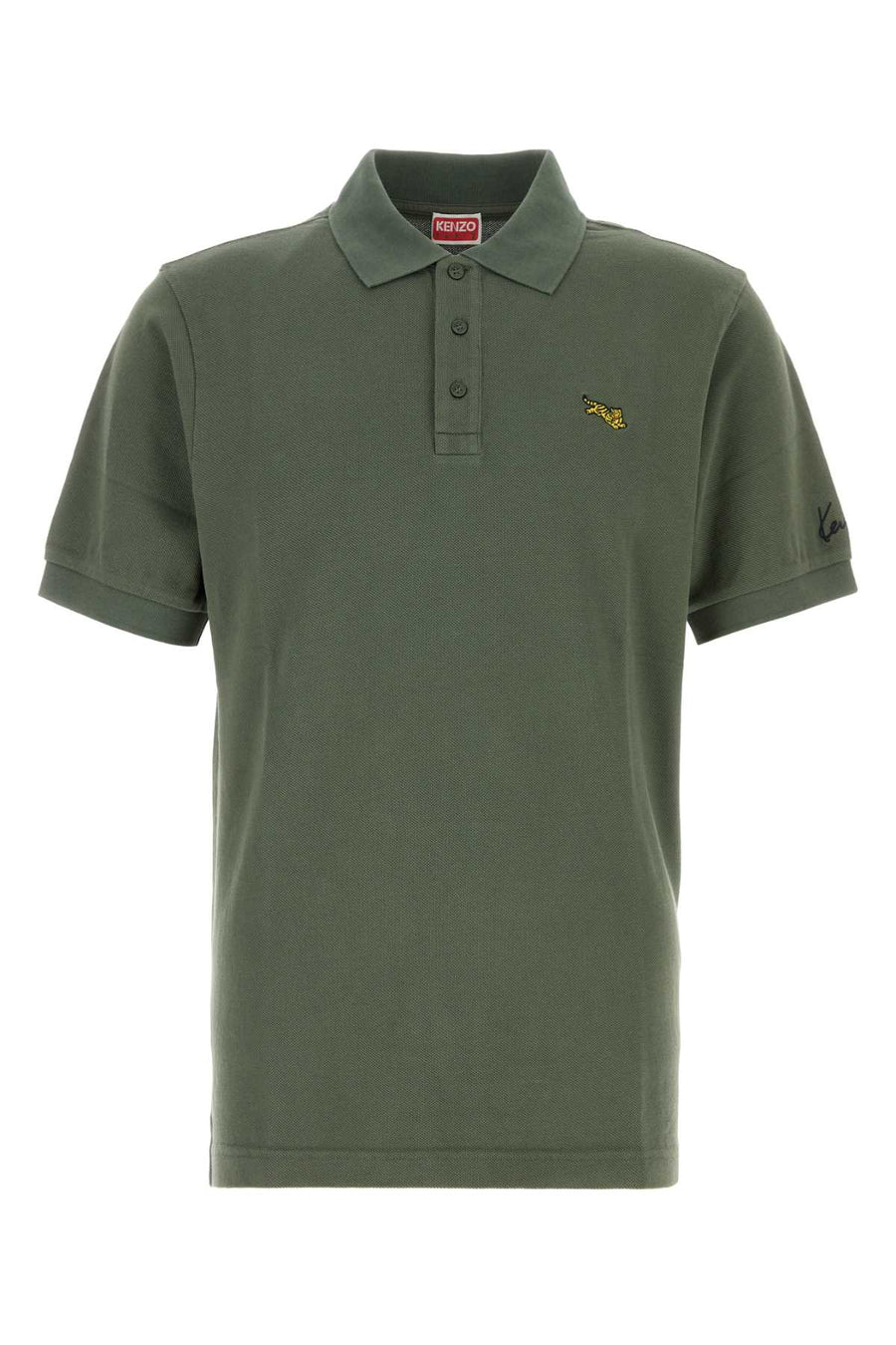 Khaki Piquet Polo Shirt Darkkhaki Exterior: Cotton