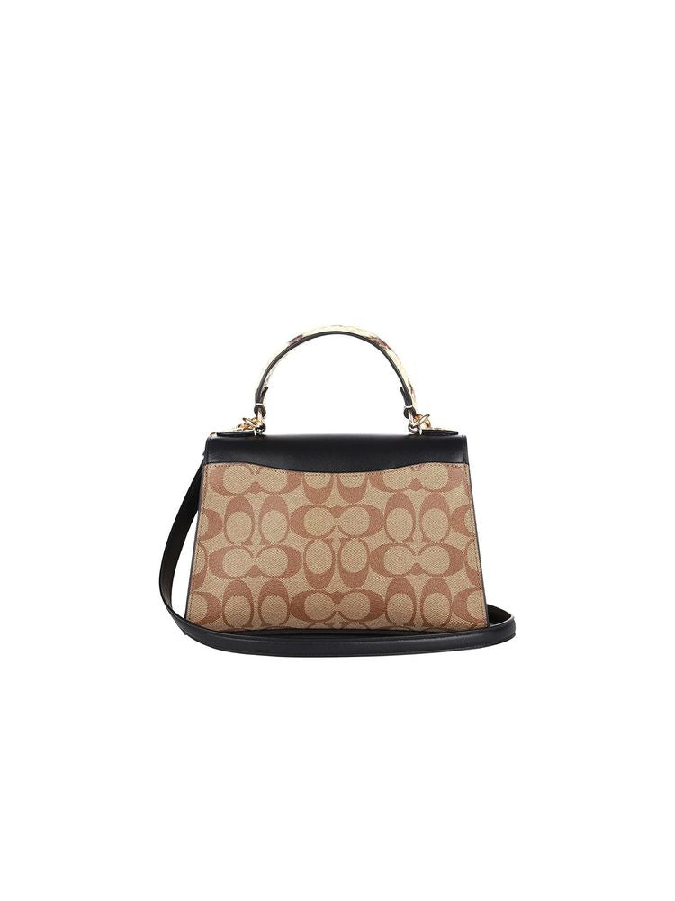 Coach Coated Canvas/Leather top handle bag in gold