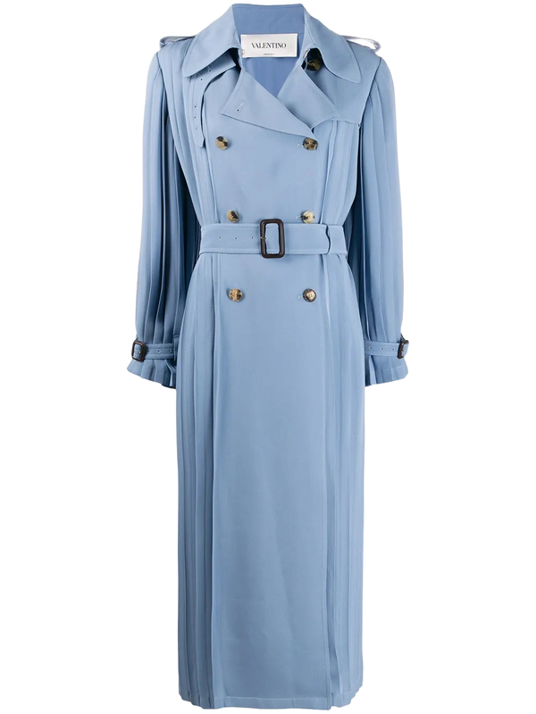 Valentino Silk trench coat in blue