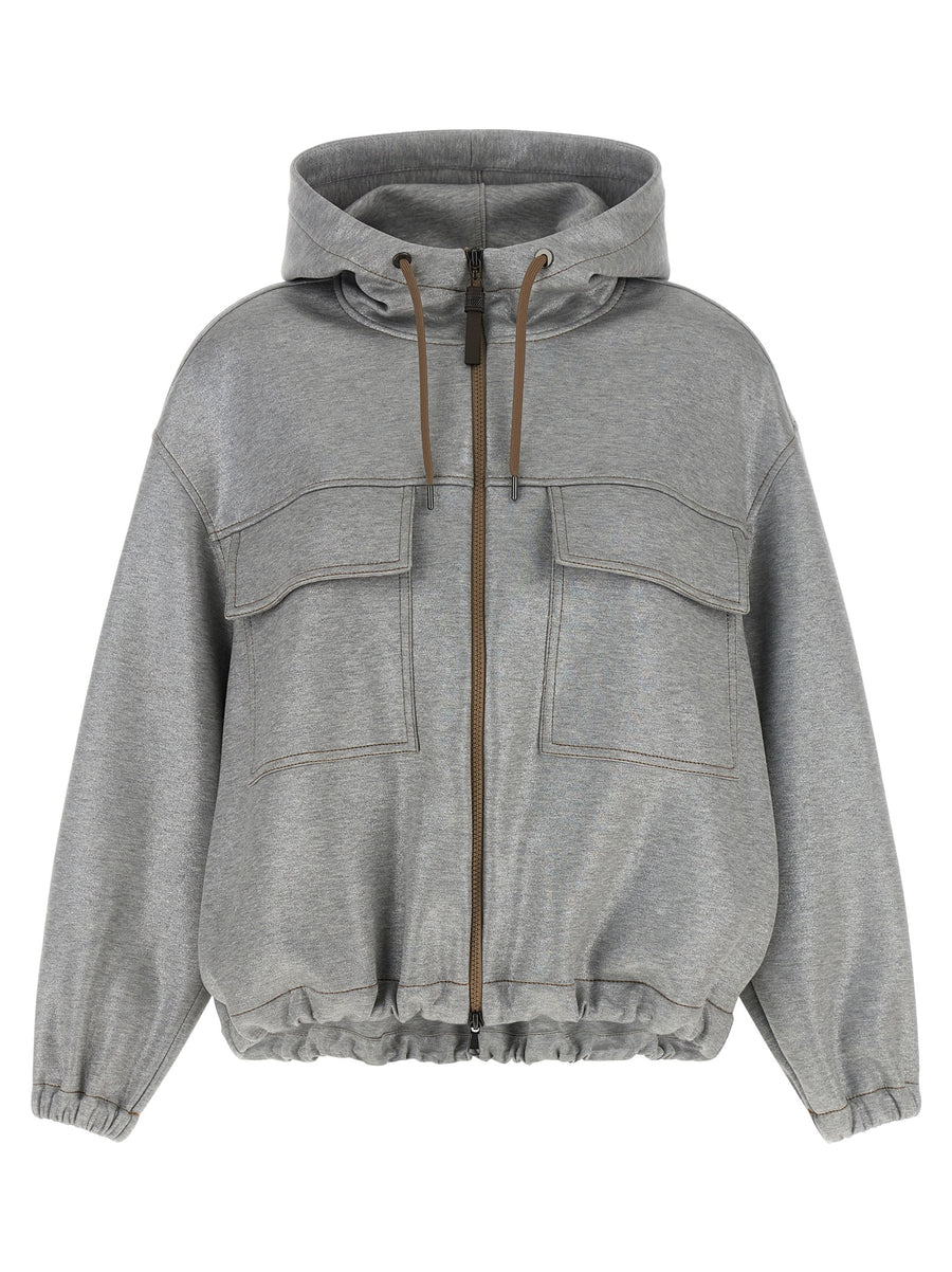Brunello Cucinelli 62% cotton jacket in silver