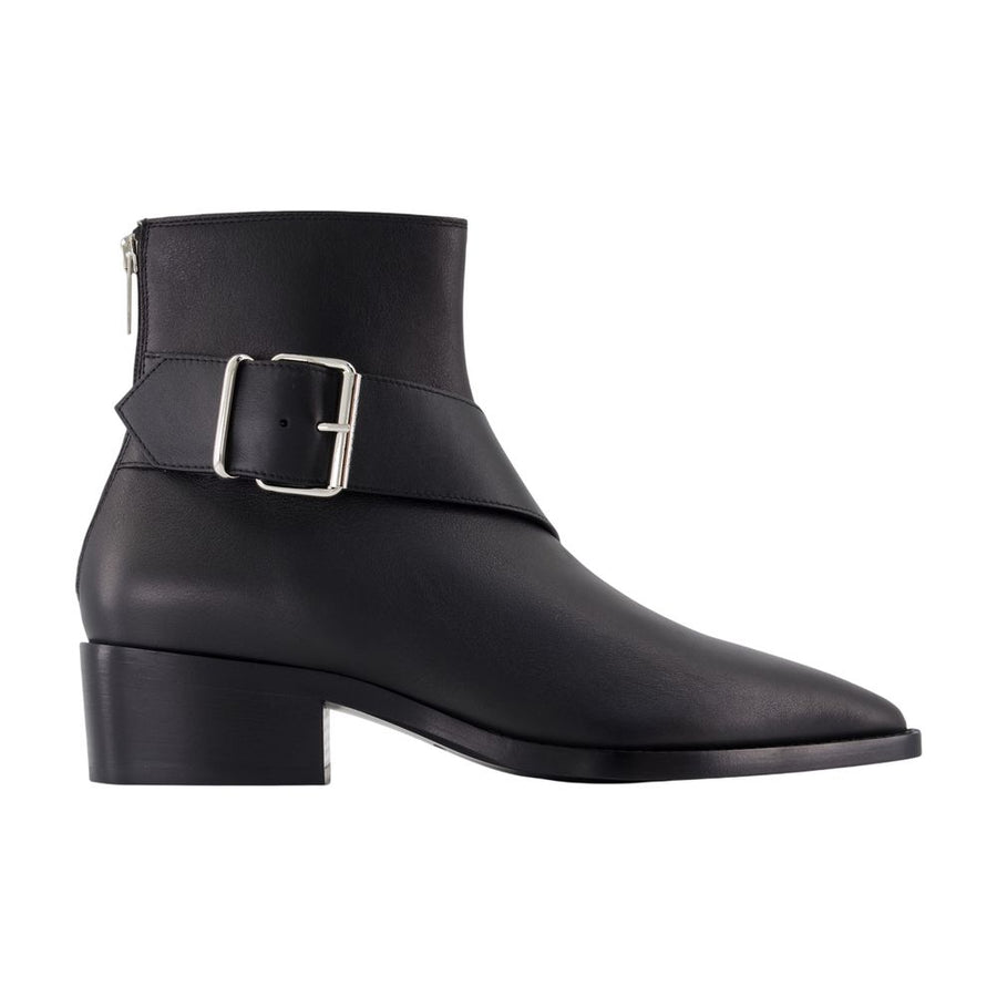 Alexander McQueen Calfskin ankle boot in black