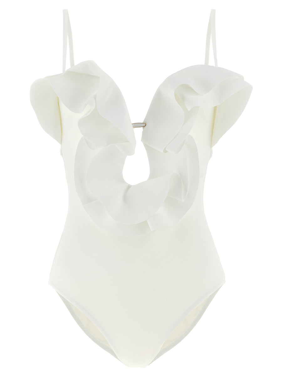 Zimmermann 75% Polyamide one-piece swimsuit in white