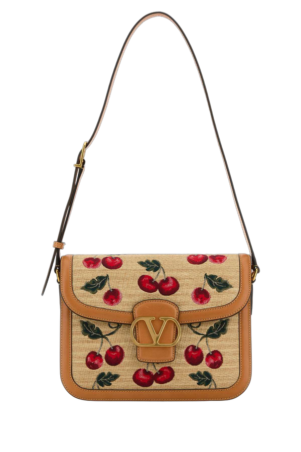 Valentino Garavani Exterior: 100% Raffia shoulder bag in beige