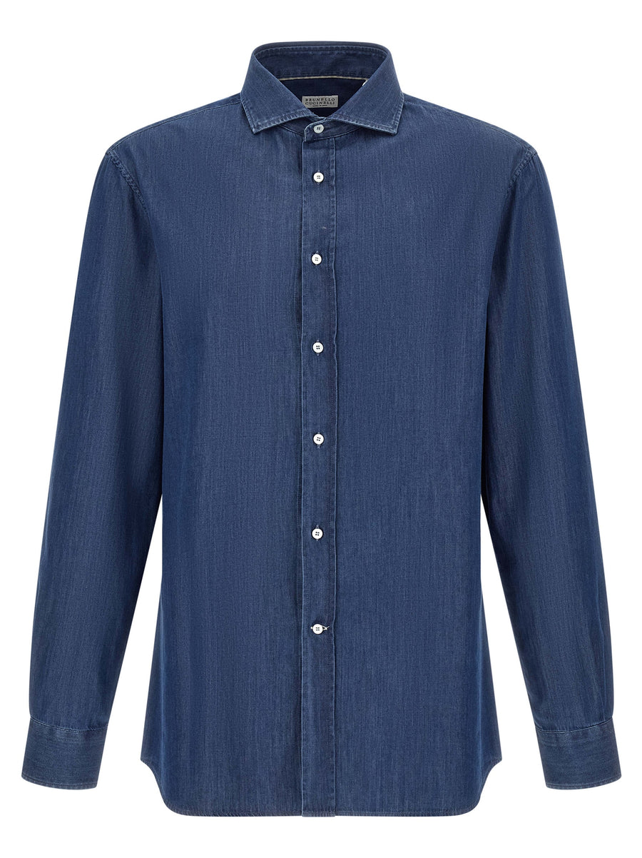 Brunello Cucinelli Pure cotton shirt in blue