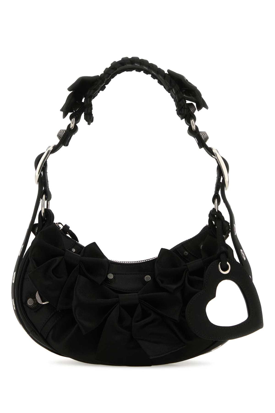 Balenciaga Exterior: 100% Fabric; Lining: 100% Fabric; Finishing: Antiqued silver metal shoulder bag in black