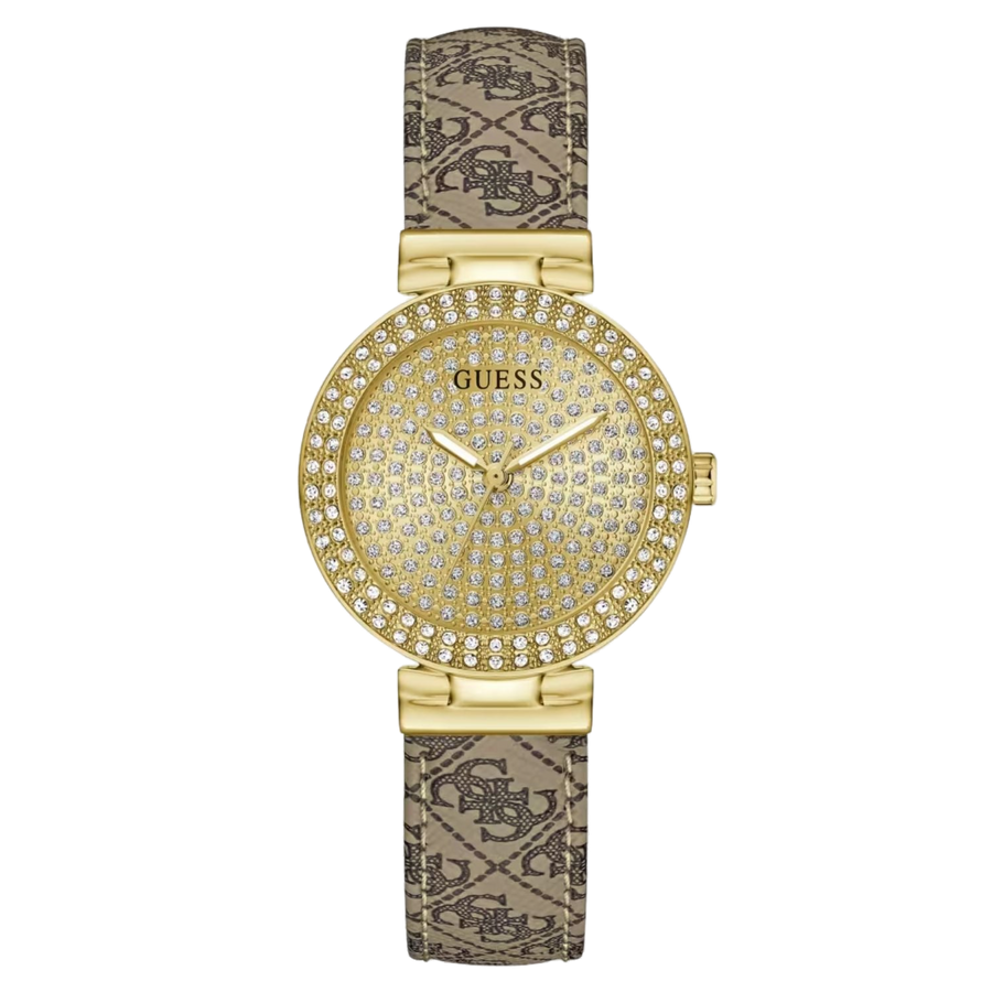 Guess Stainless steel case watch in gold