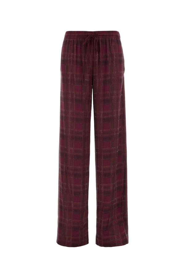 Printed Silk Pant Bordeaux Exterior: Pantaloni