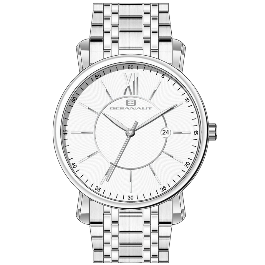 Oceanaut Stainless steel case and bracelet watch in white