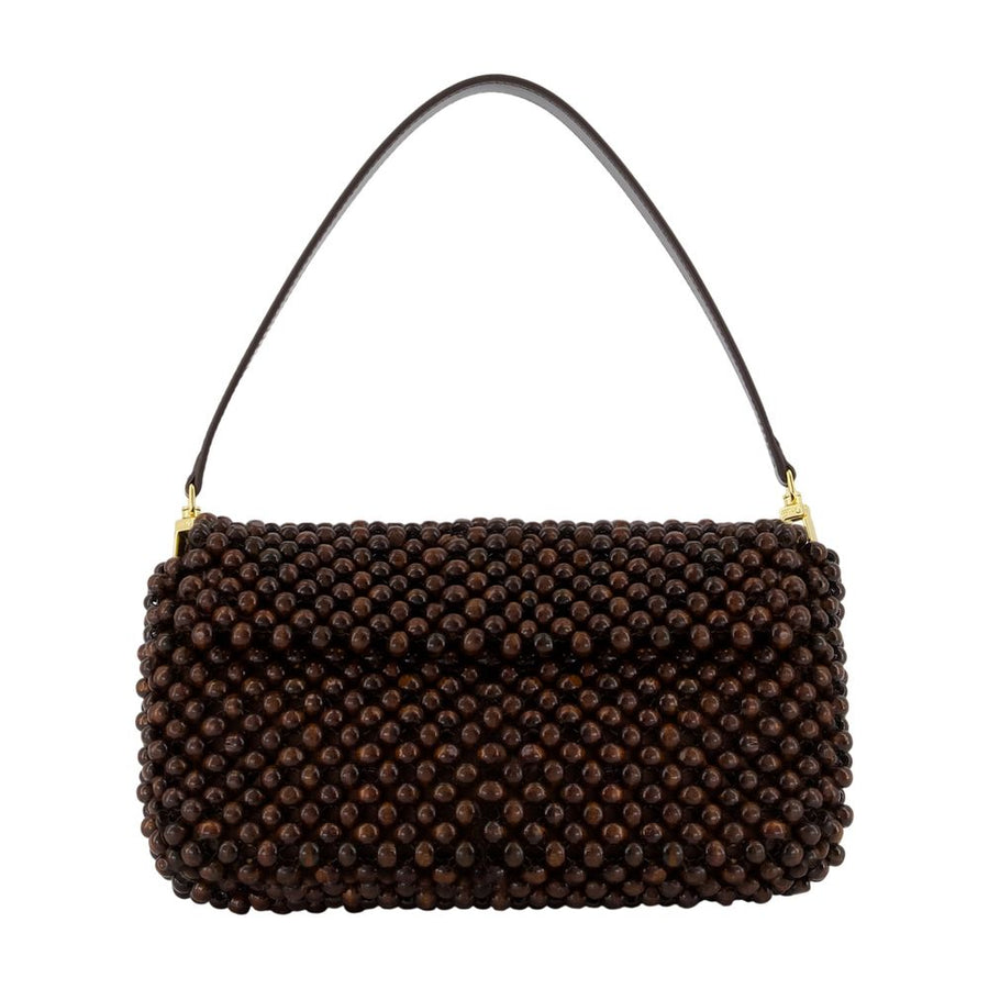 Staud Wooden beads shoulder bag in brown