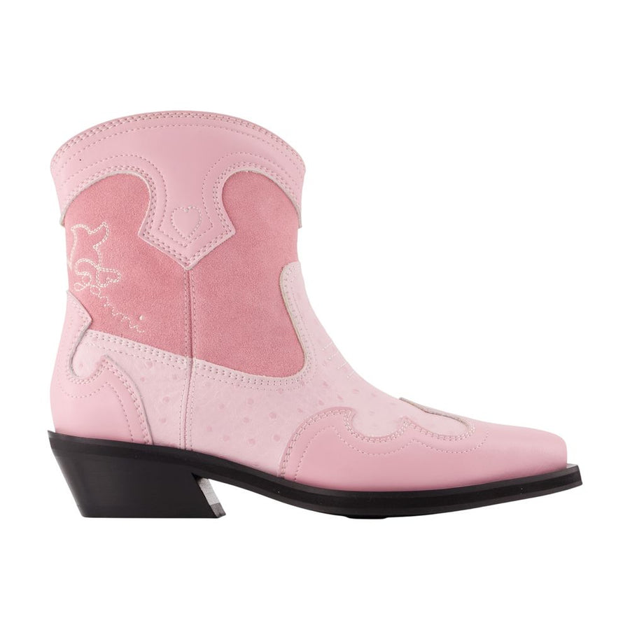 Ganni Synthetic ankle boot in pink