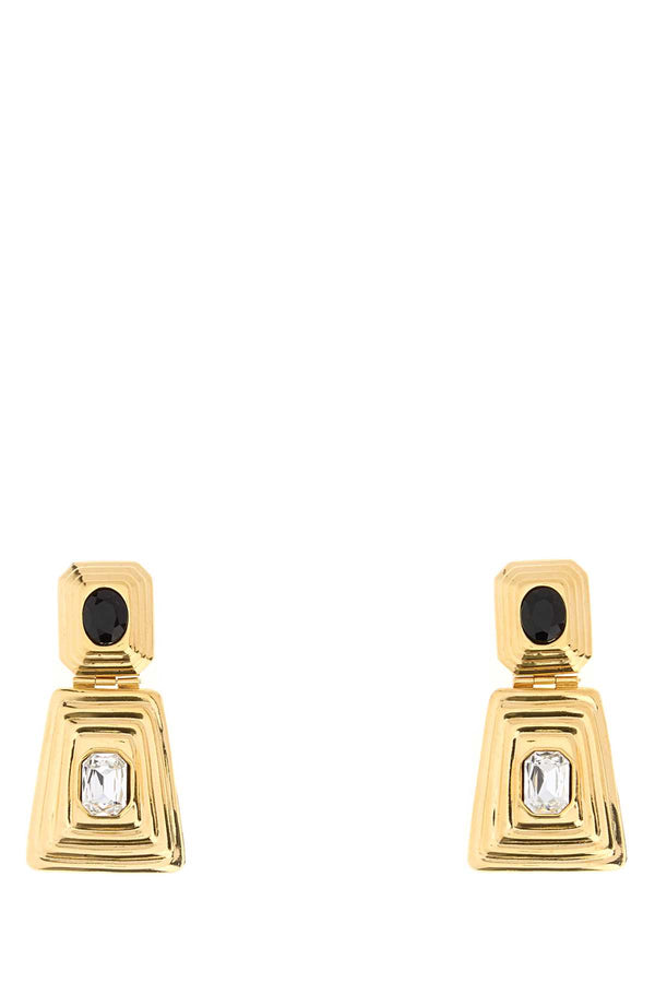 Gold Metal Earrings Blackcrygold Orecchini