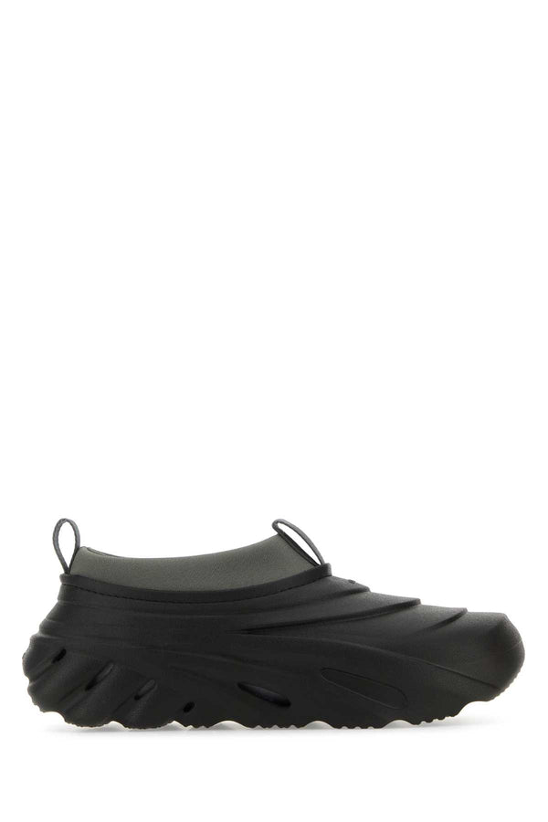 Black Rubber Echo Storm Slip Ons Midnight Sneaker