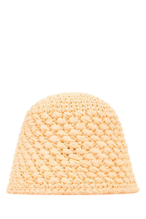 Crochet Bucket Hat Whiteagnonawhite Exterior: Straw Cappelli