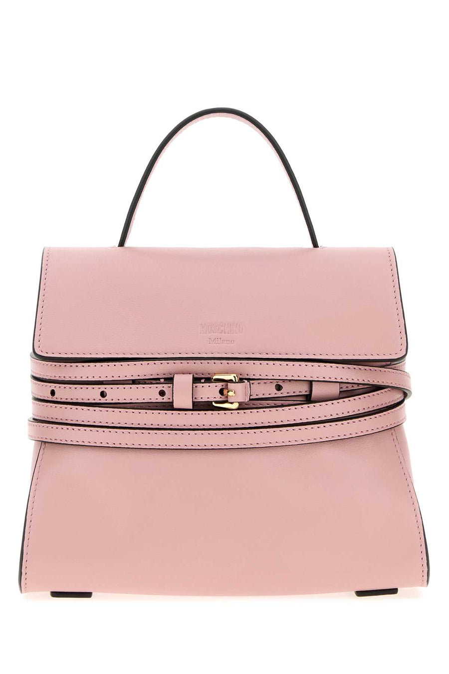 Pink Nappa Leather Small Moschino Tie Me Handbag Rosa Borse A Mano
