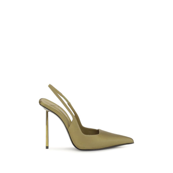 Le Silla 100% Silk pumps in green