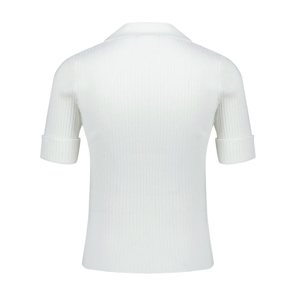 Courreges viscose polo in white