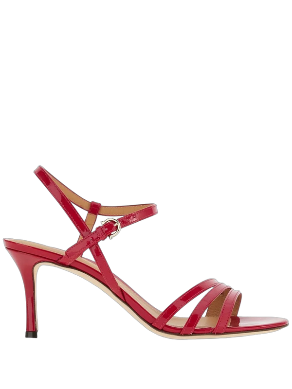 Ferragamo Patent leather heel sandal in red