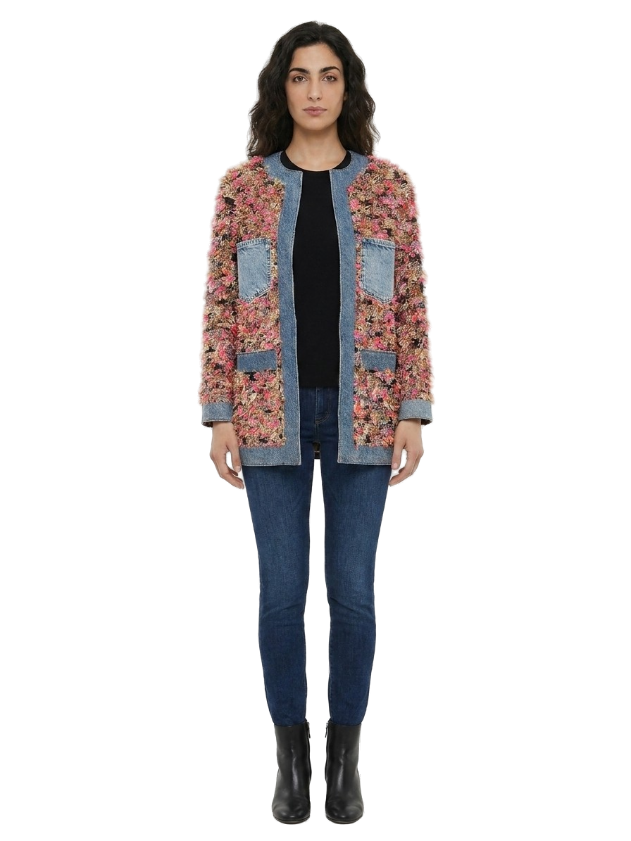 Multicolor Polyester Biker Jacket Clothing
