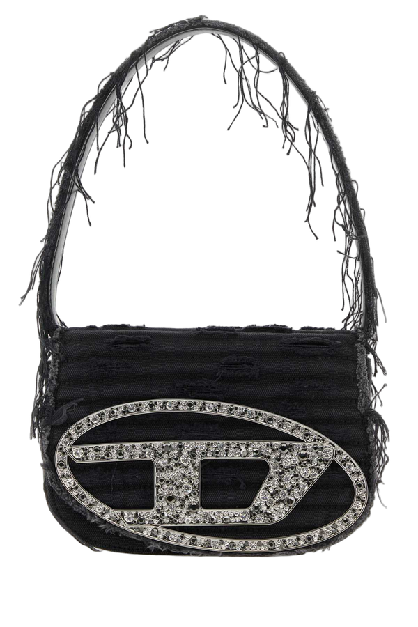 Diesel Exterior: 100% Cotton shoulder bag in black