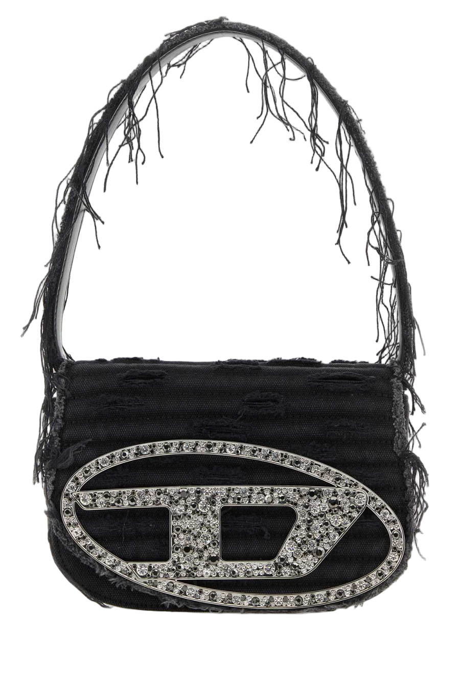 Diesel Exterior: 100% Cotton shoulder bag in black
