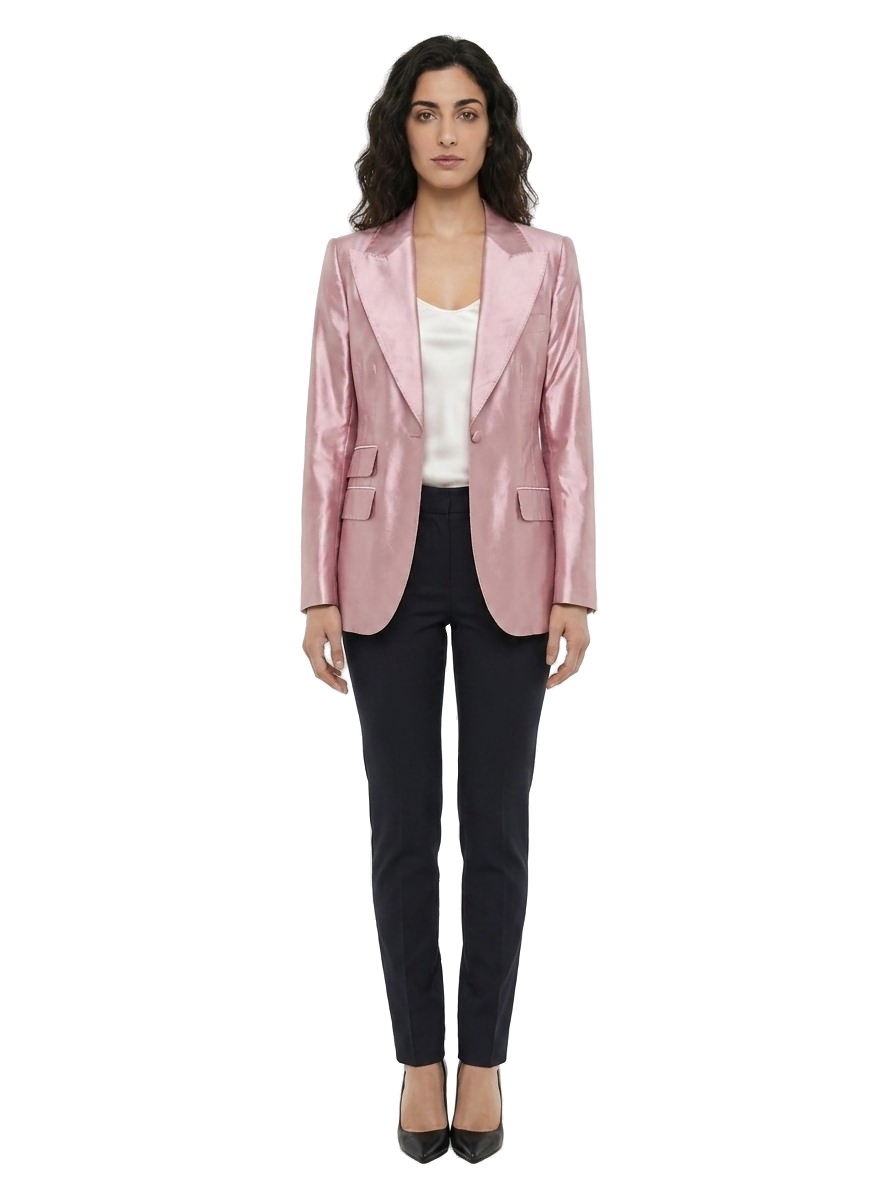 Pink Silk Blazer Clothing