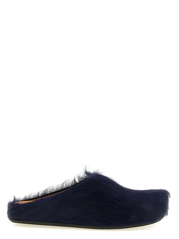 Marni 100% calfskin leather slipper in blue
