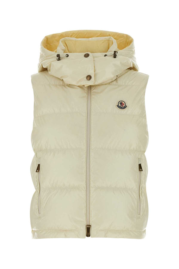 Moncler Vest Exterior: 100% Nylon; Lining: 100% Nylon; Padding: 90% Down down vest in beige