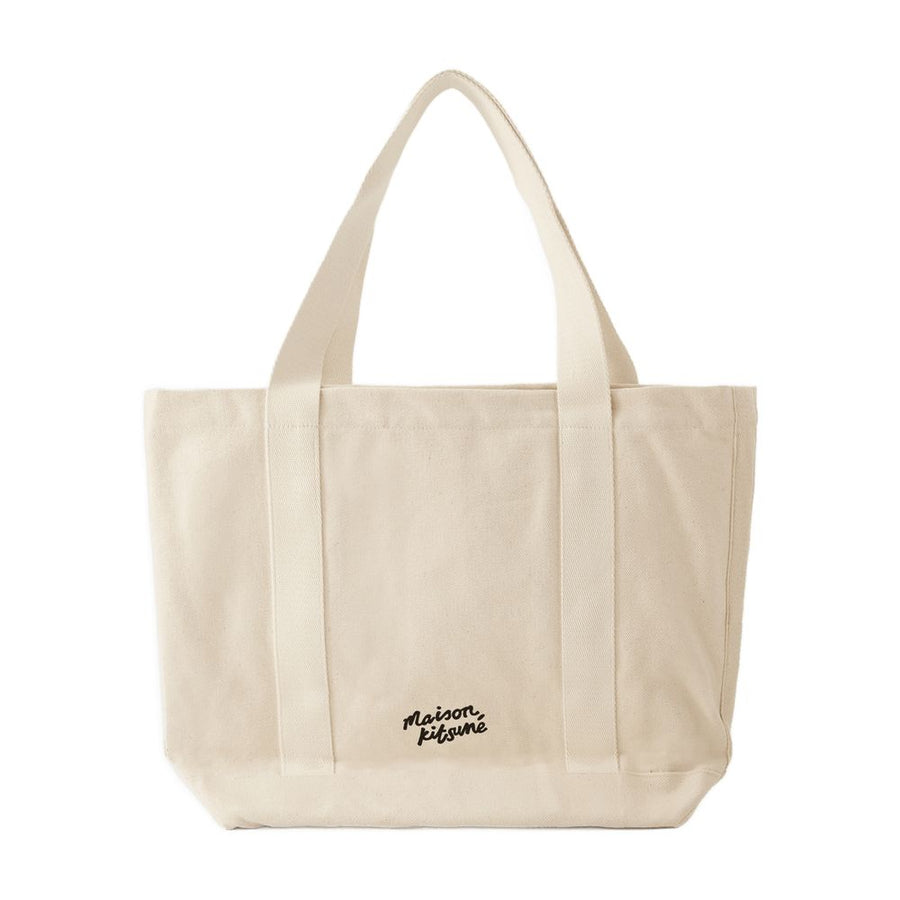 Maison Kitsune cotton tote bag in beige