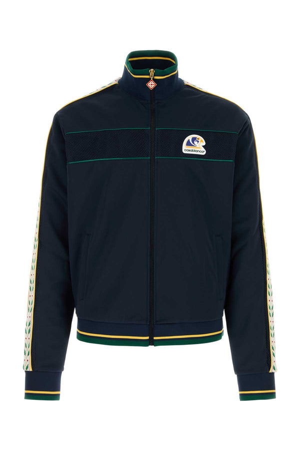 Casablanca Exterior: 54% Polyester 46% Cotton; Lining: 100% Polyester sweatshirt in navy