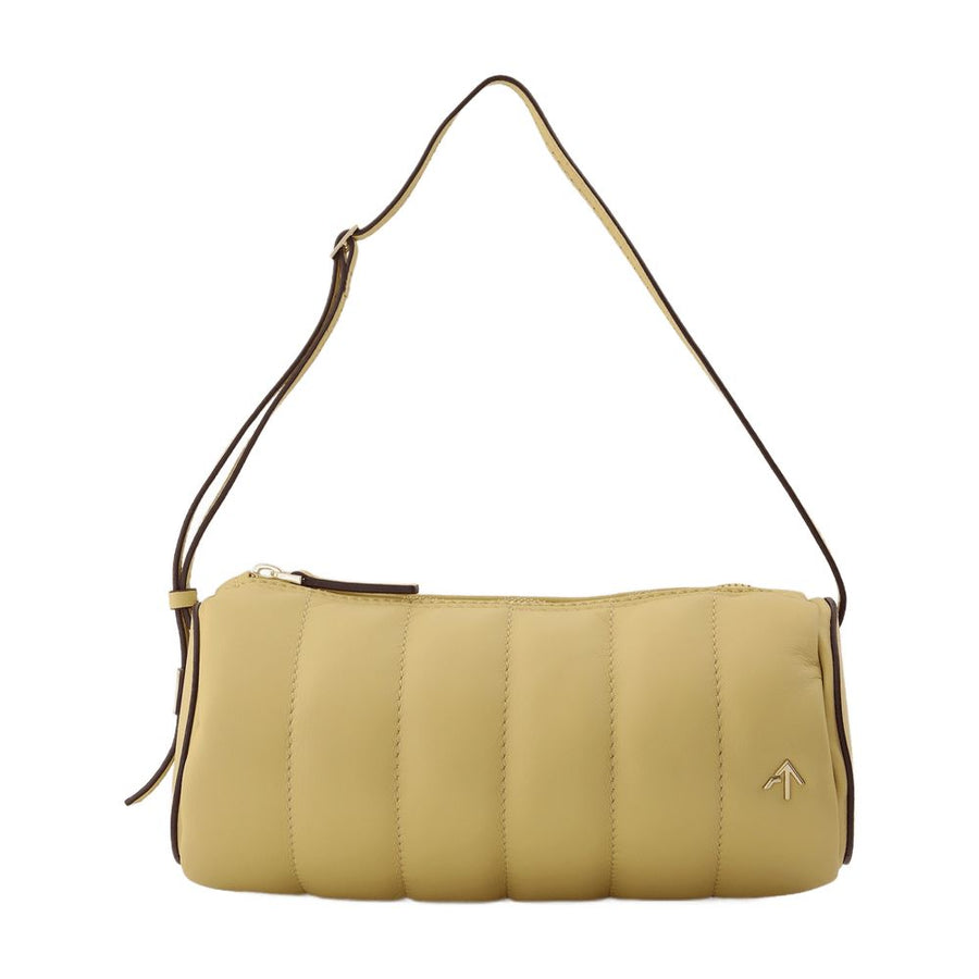 Manu Atelier Leather shoulder bag in beige