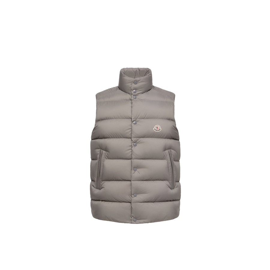Moncler Nylon down gilet in gray