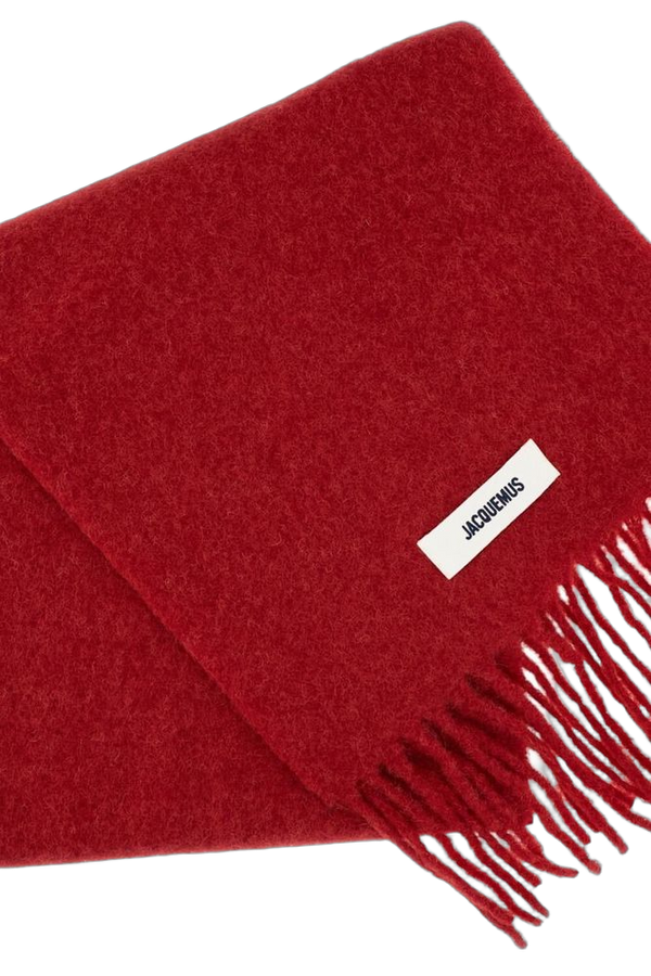 Jacquemus 28% Mohair scarf in red