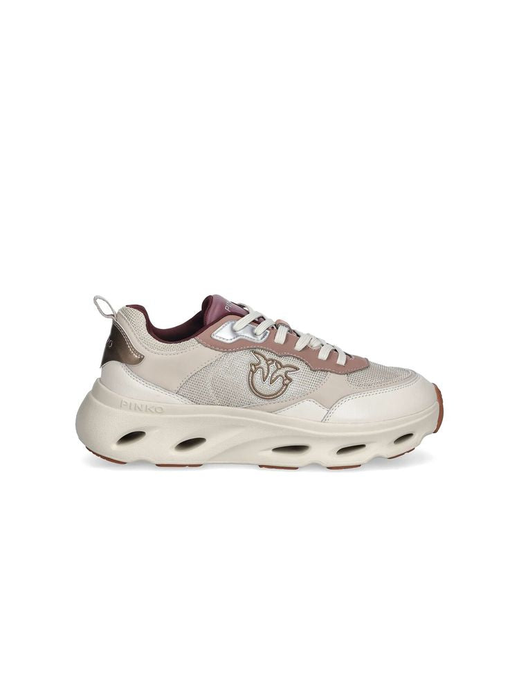 Pinko 61% Cow leather sneakers in cream