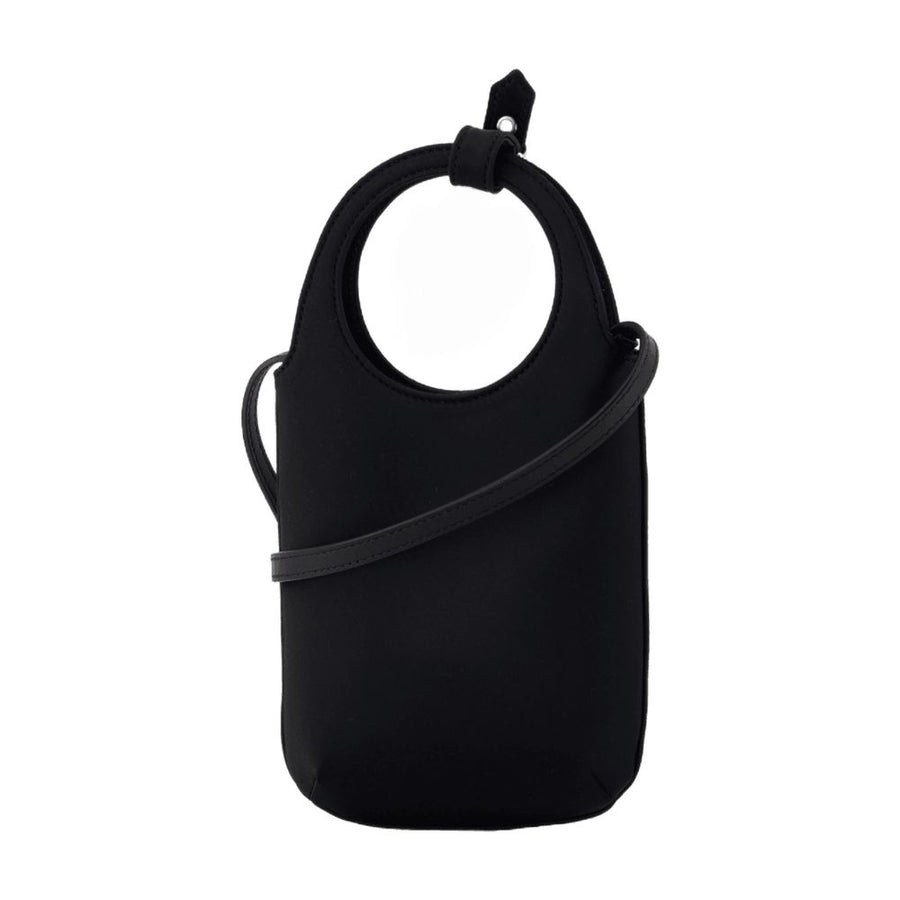 Courreges Silk top handle bag in black