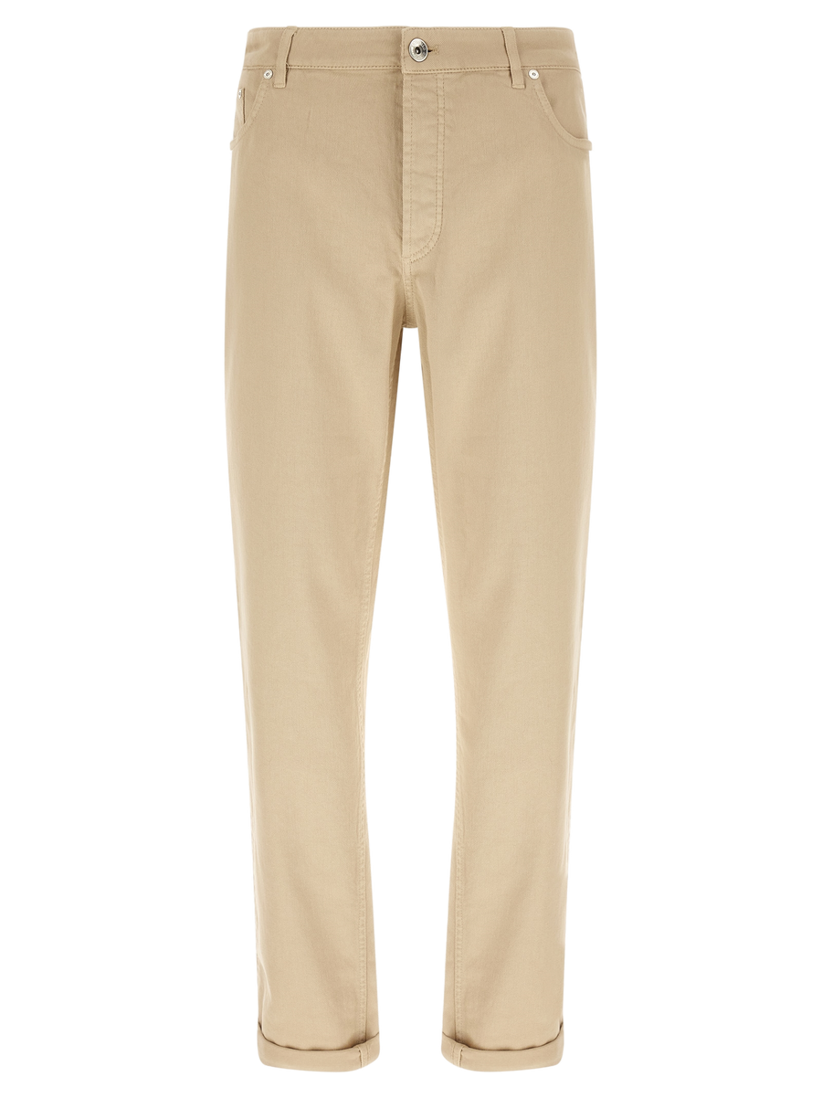 Brunello Cucinelli 99% cotton trousers in beige