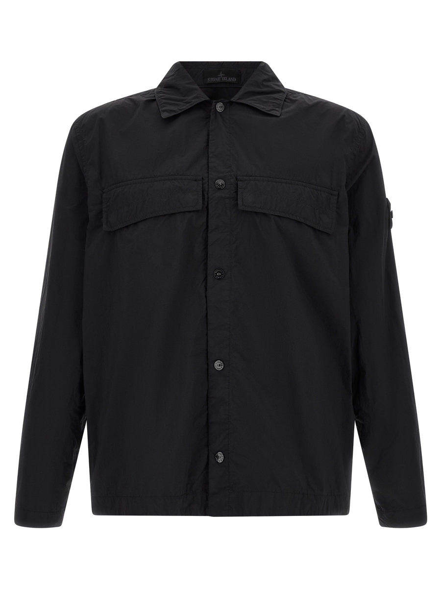 Stone Island 100% polyamide (recycled) overshirt in black