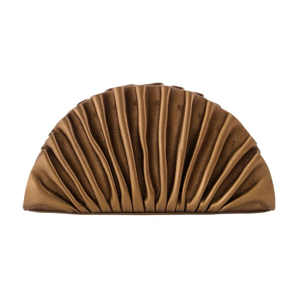 Cult Gaia Calfskin clutch in brown