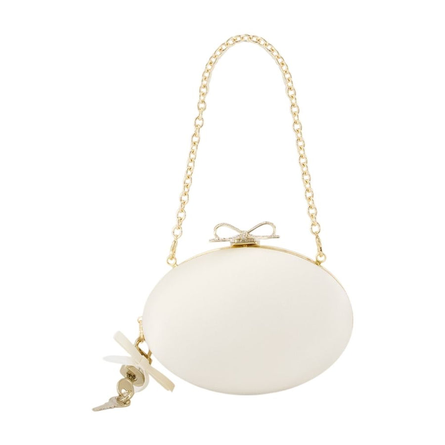 Oval Clutch - Self Portrait Synthetic Ivory Bags / Clutches